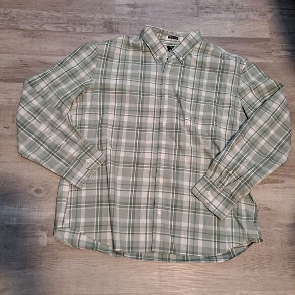 New J Crew Shirt Mens XXL Button Up Flex Washed Slim Untucked Green Plaid NWT - Picture 1 of 11
